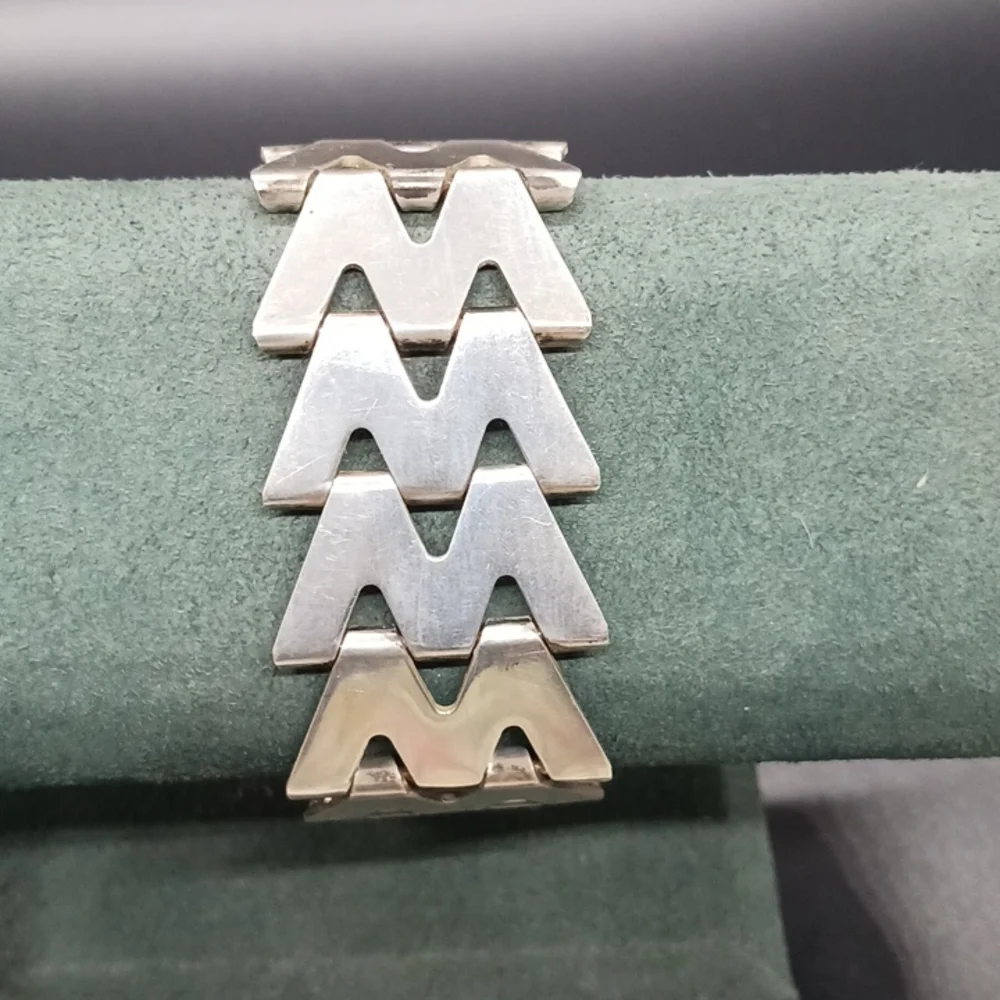 Vintage Haglund Studios Sterling Mid Century Vattra Zig Zag Design Bracelet - Picture 4 of 5